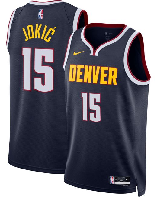 Nike Denver Nuggets Nikola Jokic 15 Navy Drifit Swingman Jersey in