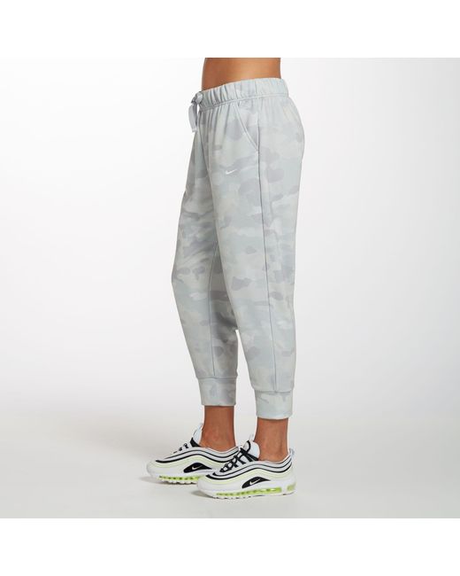 Nike Dri-fit Rebel Fleece 7/8 Training Pants in Gray - Lyst