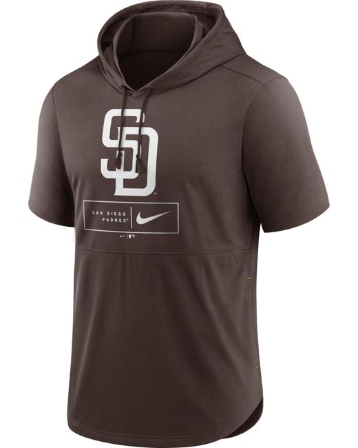 Nike San Diego Padres Brown Logo Lockup Short Sleeve Pullover Hoodie ...