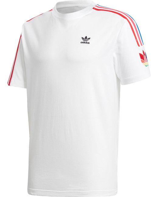 Adidas Cotton Originals 3d Trefoil 3 Stripes T Shirt In White For Men