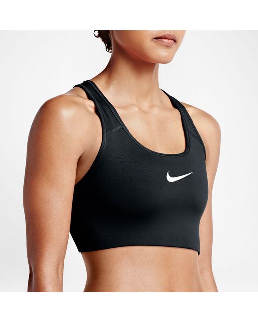 nike pro classic swoosh black bra