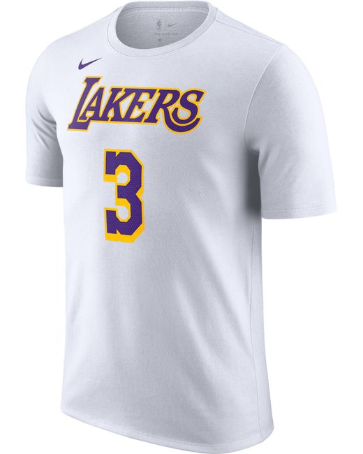 Nike Los Angeles Lakers Anthony Davis #3 Dri-fit White T-shirt for Men ...