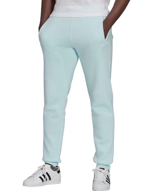 adidas Fleece Originals Trefoil Essentials Pants in Blue for Men | Lyst