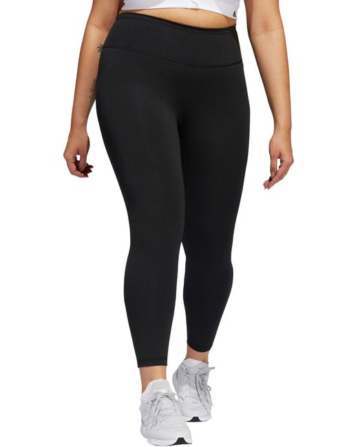 Adidas optime training 7 8 tights plus size in black lyst