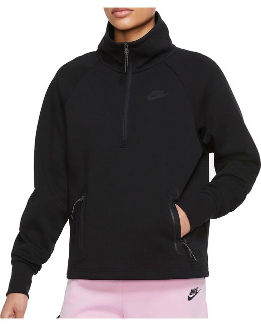 Nike Tech Fleece 1/4 Zip Top in Black 