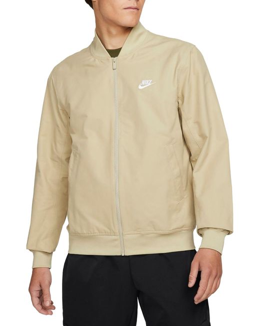 Nike Cotton Woven Unlined Bomber Jacket in Natural for Men - Lyst