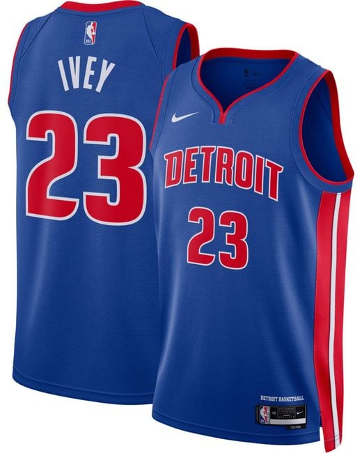 Nike Detroit Pistons Jaden Ivey 23 Drifit Swingman Jersey in Blue for