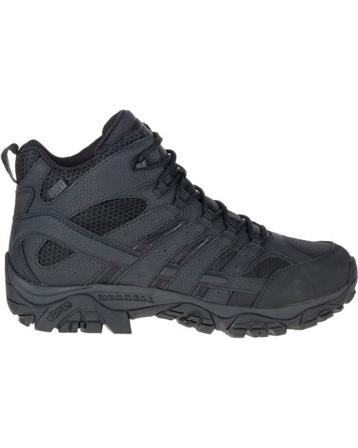 Merrell Leather Moab 2 Mid Tactical Waterproof Boot Wide Width in Black ...