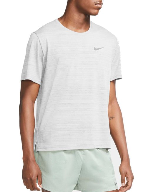 Nike Dri-fit Miler T-shirt in White for Men - Lyst