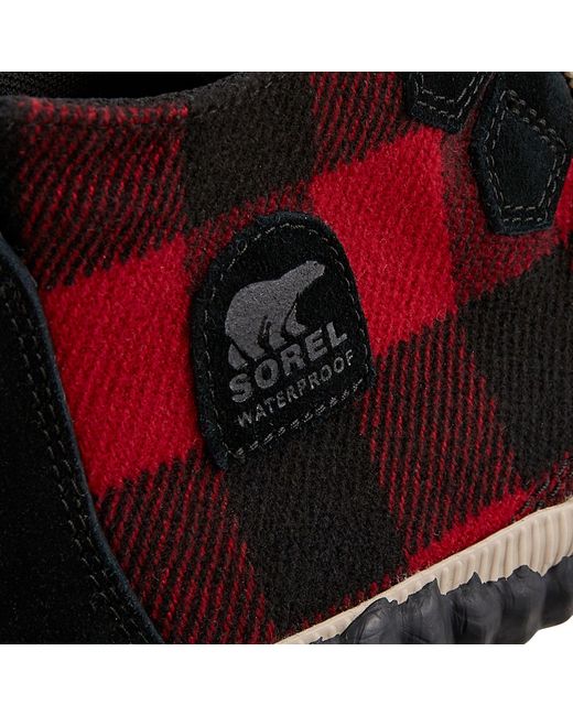 red and black plaid sorel boots
