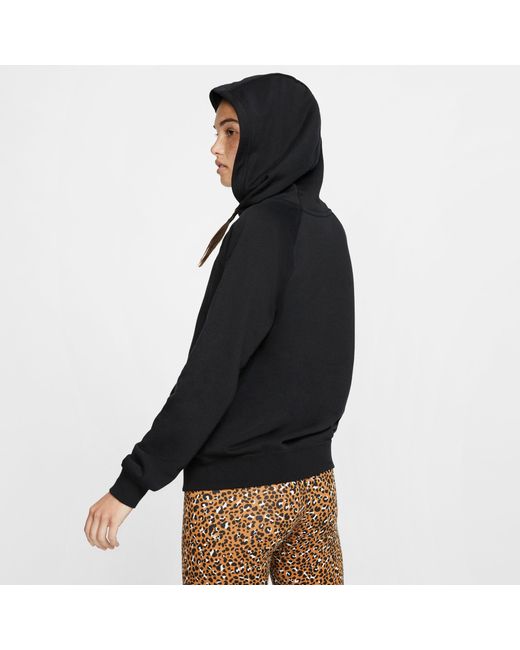 Nike Sportswear Essential Funnel Neck Fleece Hoodie in Black - Lyst