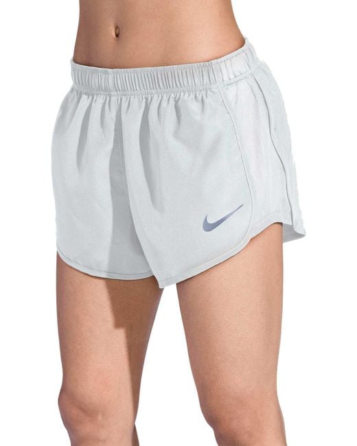 Nike Synthetic Dry High Cut Tempo Running Shorts in White - Lyst
