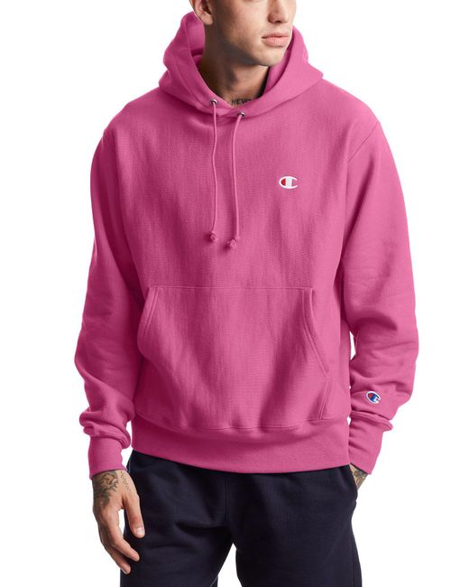 pink hoodie mens champion