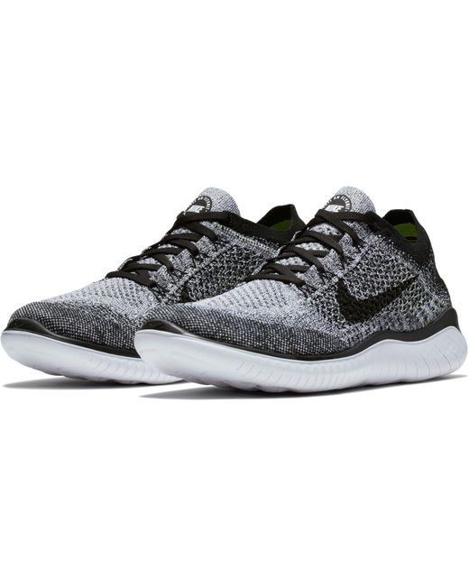 Nike Free Rn Flyknit 2018 Running Shoes in Black/White/Black (Black) for  Men | Lyst
