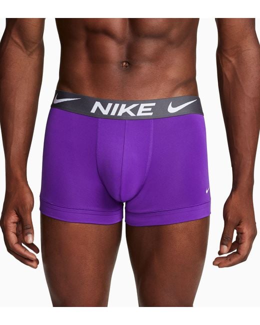 Nike Dri-fit Essential Micro Trunks – 3 Pack in Purple for Men | Lyst