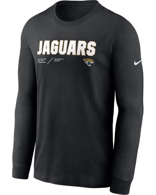 Nike Jacksonville Jaguars Sideline Dri-fit Team Issue Long Sleeve Black ...