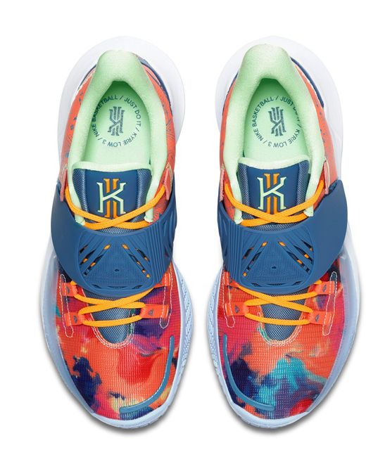 blue and pink basketball shoes