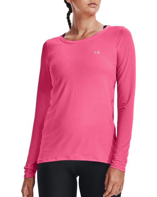 Under Armour Heatgear Armour Long Sleeve Shirt in Pink Lyst