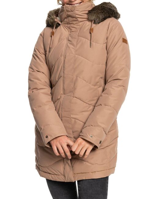 Roxy Ellie Waterproof Jacket In Natural Lyst 