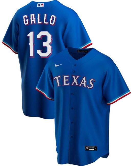 Nike Replica Texas Rangers Joey Gallo #13 Royal Cool Base Jersey in ...