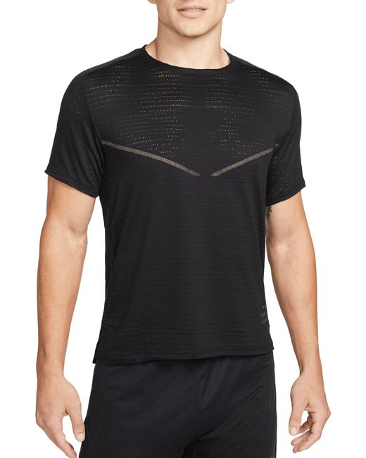 Nike Dir-fit Adv Run Short Sleeve Shirt in Black for Men - Lyst