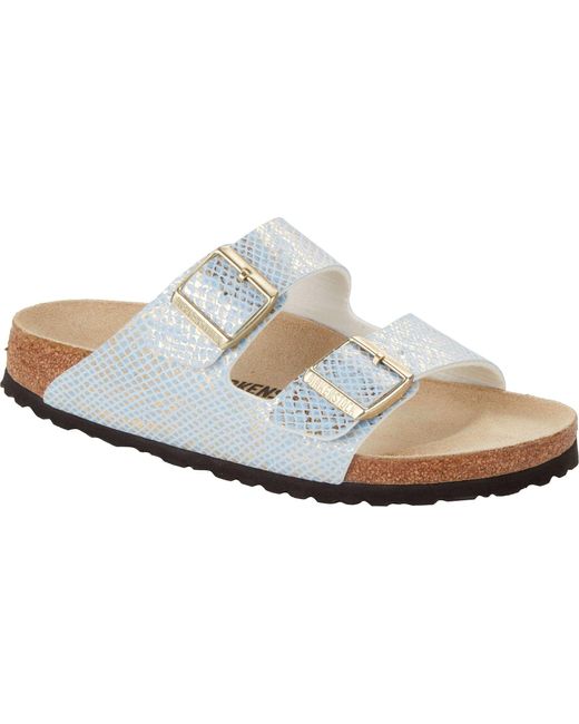 natural arizona shiny python sandals