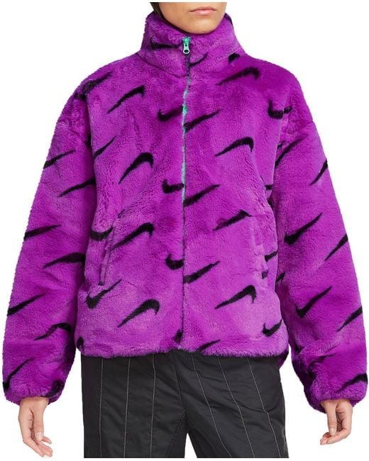 Nike Sportswear Plush Jacket in Vivid Purple (Purple) | Lyst