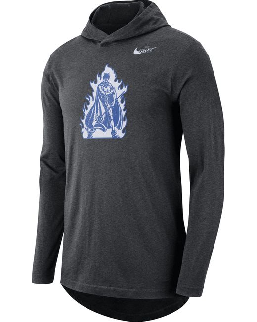 Nike Duke Blue Devils Black Dri-fit Vault Logo Long Sleeve Hoodie T ...