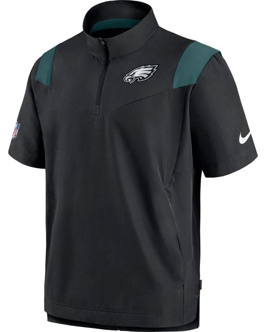 Nike Philadelphia Eagles Sideline Coaches Short Sleeve Black Jacket for ...