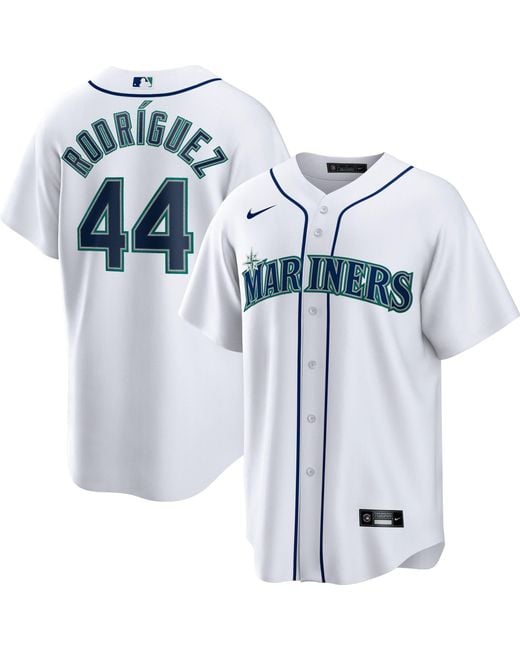 Nike Seattle Mariners Julio Rodríguez 44 White Cool Base Jersey in