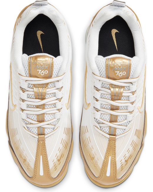 Nike Synthetic Air Vapormax 360 Shoes in White/Metallic Gold (Metallic) - Lyst