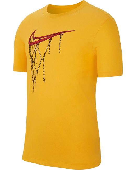 Nike Swoosh Chain Net Short Sleeve T-shirt in University Gold (Yellow) for Men - Lyst