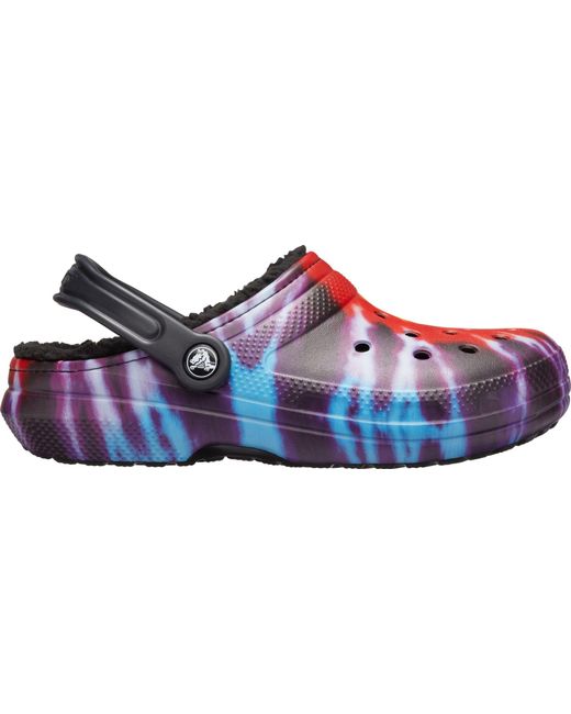 fuzz lined crocs black