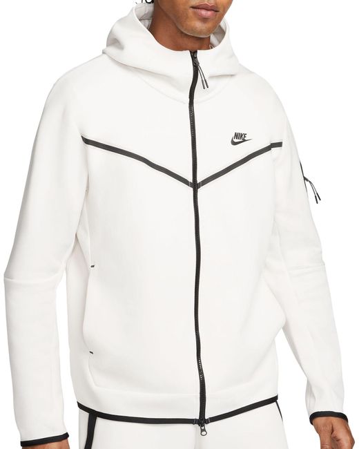 Nike Sportswear Tech Fleece Full Zip Hoodie in White for Men | Lyst