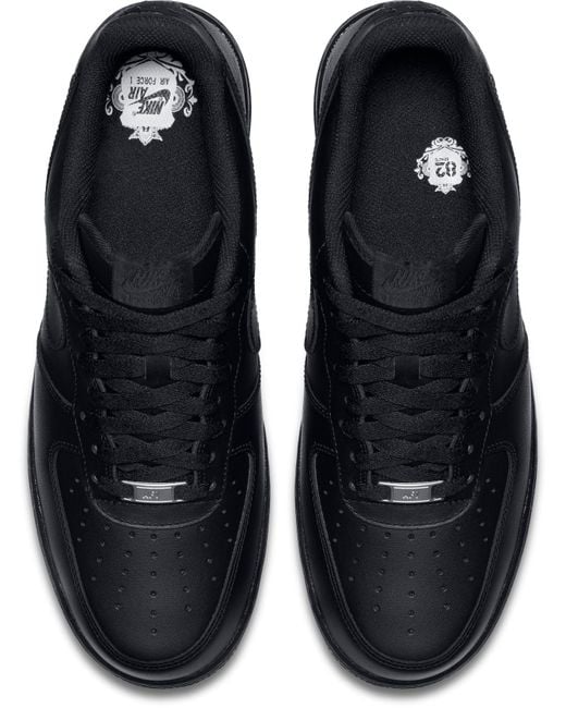 Nike Leather Air Force 1 '07 Shoes in Black/Black (Black) for Men ...