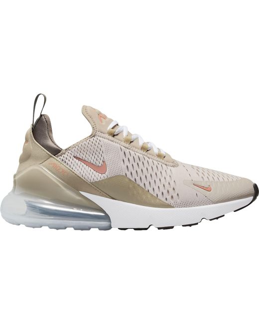 Nike mens nike 270 Rubber Air Max 270 Shoes in Cream/Light Brown/Grey (Gray) for