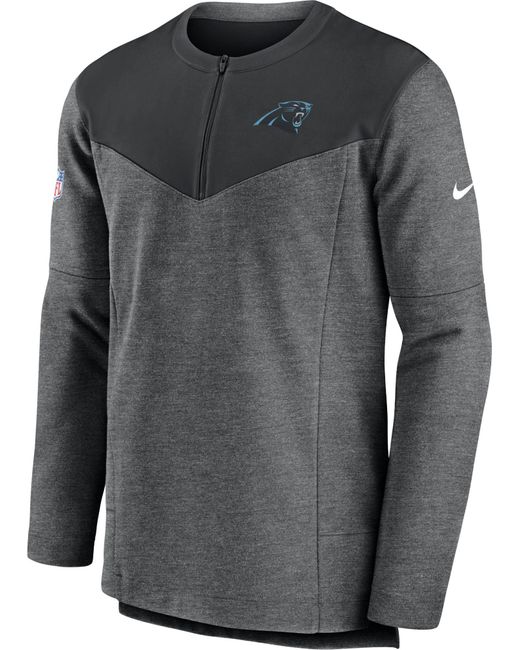 Nike Carolina Panthers Sideline Lockup Half-zip Black Jacket in Gray ...