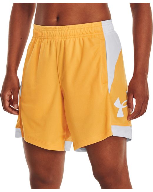 Under Armour Baseline 6.75'' Basketball Shorts in Yellow Lyst