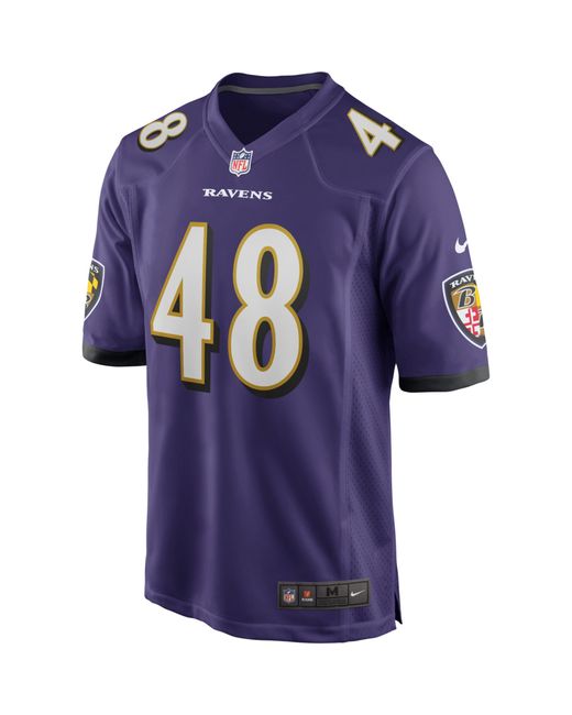 Nike Satin Baltimore Ravens Patrick Queen #48 Purple Game Jersey for ...