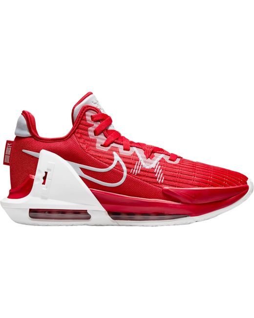Nike Rubber Lebron Witness Vi Basketball Shoes in Red/White/Red (Red ...