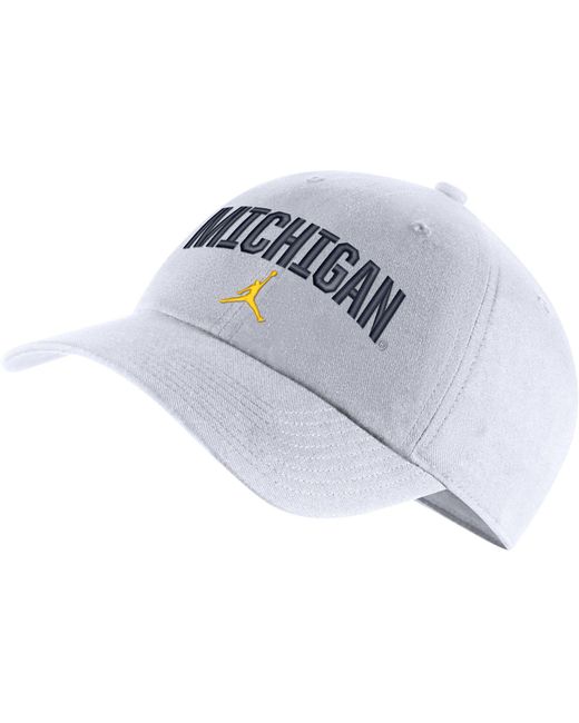 Nike Cotton Jordan Michigan Wolverines White Heritage86 Arch Hat in