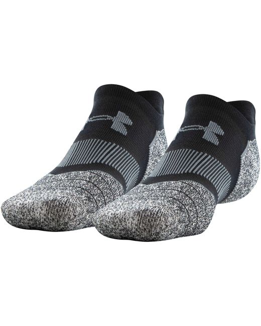 Under Armour Elevated Performance No Show Tab Golf Socks in Black/Grey