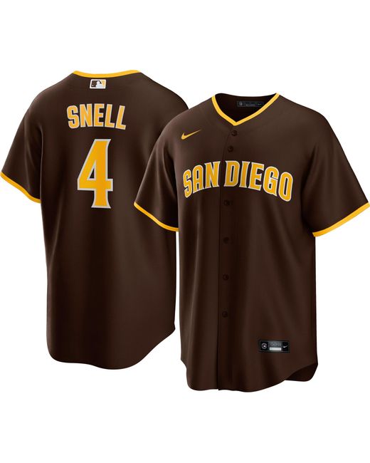 Nike Replica San Diego Padres Blake Snell #4 Brown Cool Base Jersey for ...