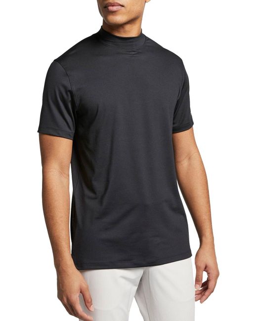 Nike Synthetic Tiger Woods Mock Neck Golf Polo in Black for Men | Lyst