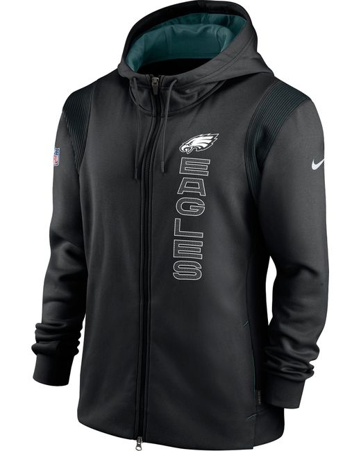 Nike Philadelphia Eagles Sideline Therma-fit Full-zip Black Hoodie for Men - Lyst