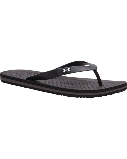 Under armour Atlantic Dune Flip Flops in Black for Men Lyst