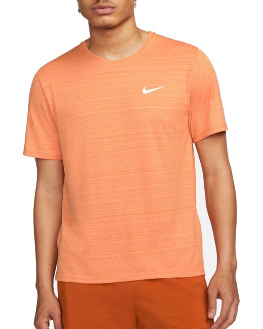 Nike Drifit Miler Tshirt in Orange for Men Lyst
