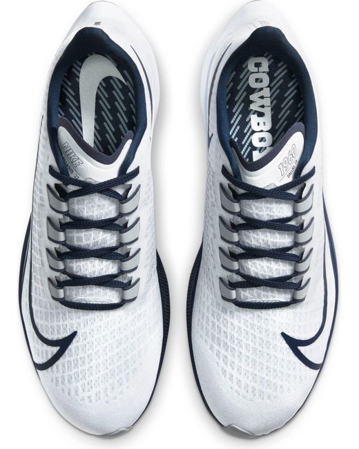Nike Dallas Cowboys Air Zoom Pegasus 37 Running Shoes in White/Grey (Gray) for Men - Lyst