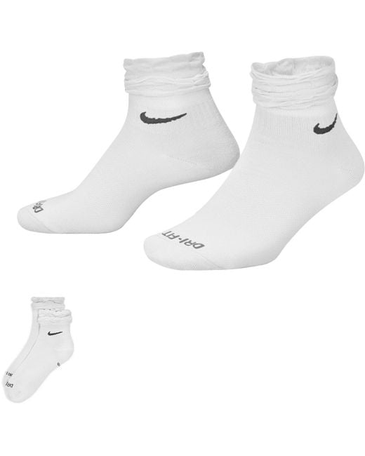 Nike Ruffle Shuffle Ankle Socks in White | Lyst