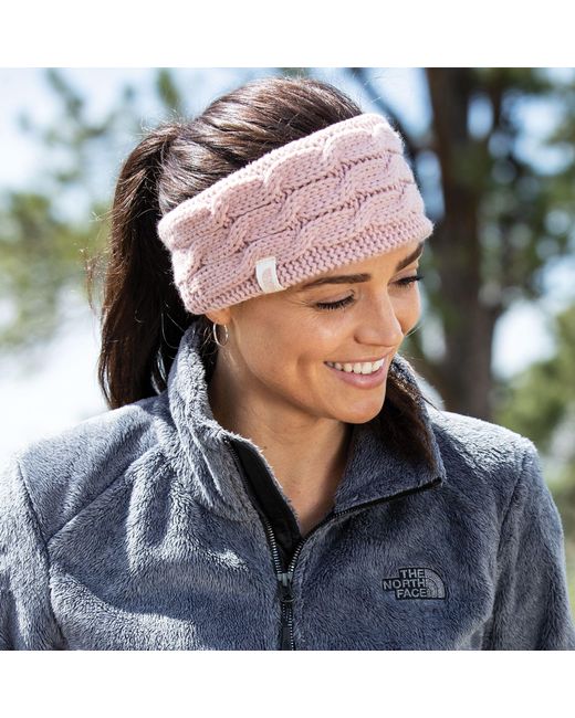 north face women's fuzzy cable ear band 